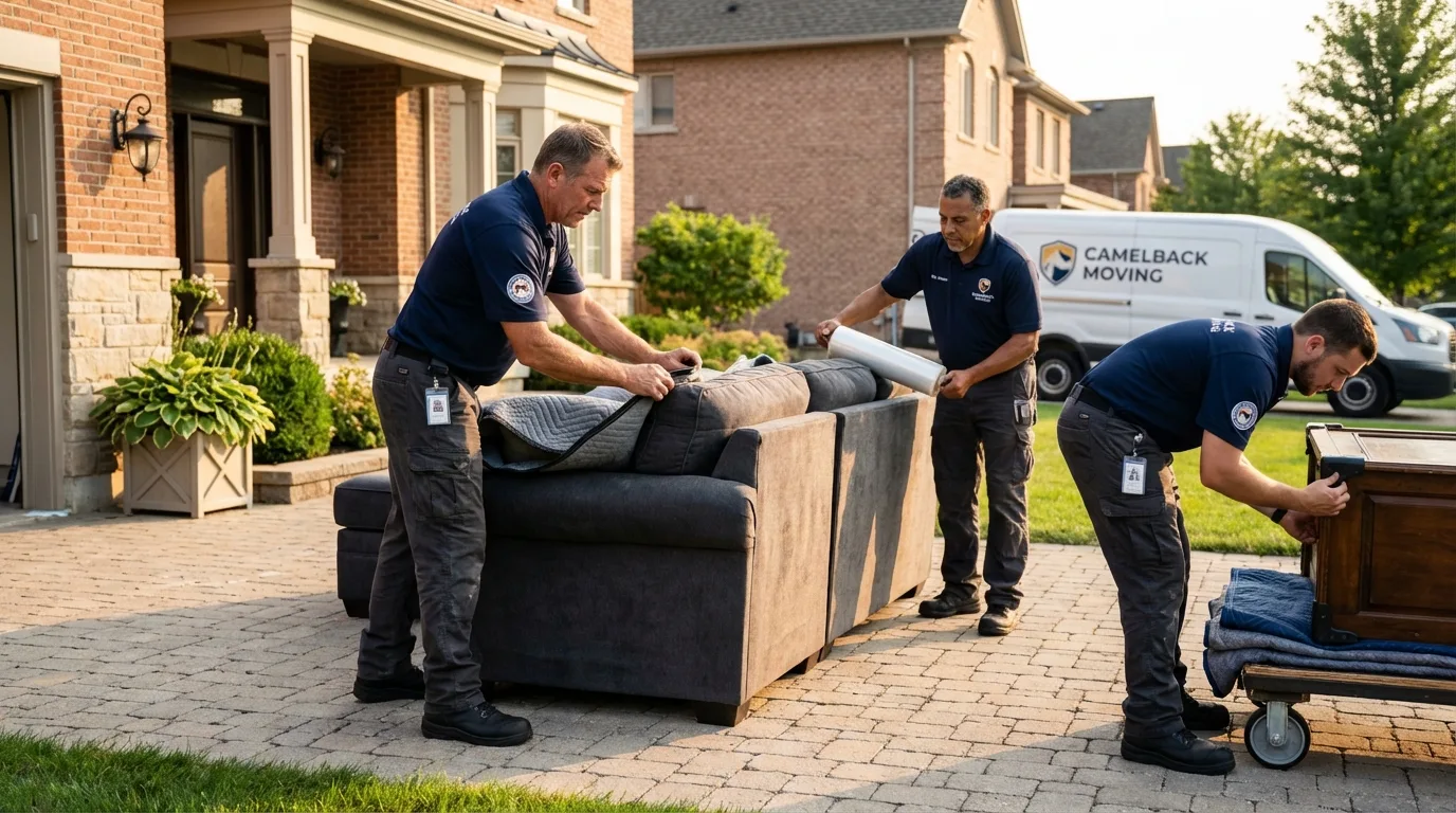 Large estate moving crew wrapping furniture in Mendenhall, MS